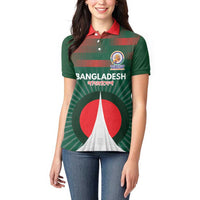 Custom Bangladesh Cricket Spirit 2026 Women Polo Shirt World T20 Edition - Bengal Tiger - Wonder Print Shop