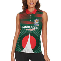 Custom Bangladesh Cricket Spirit 2026 Women Sleeveless Polo Shirt World T20 Edition - Bengal Tiger - Wonder Print Shop
