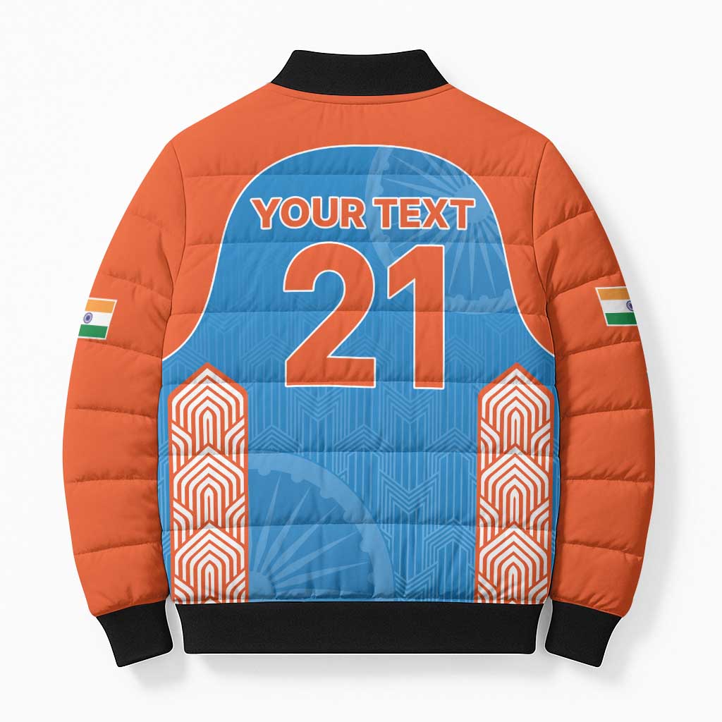 Custom India Cricket Spirit 2026 Bomber Puffer Jacket World T20 Edition - Wonder Print Shop