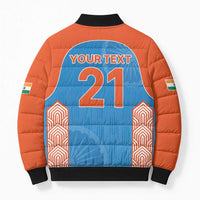 Custom India Cricket Spirit 2026 Bomber Puffer Jacket World T20 Edition - Wonder Print Shop