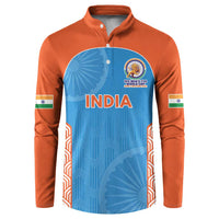Custom India Cricket Spirit 2026 Button Sweatshirt World T20 Edition - Wonder Print Shop