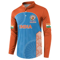 Custom India Cricket Spirit 2026 Button Sweatshirt World T20 Edition - Wonder Print Shop