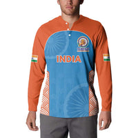 Custom India Cricket Spirit 2026 Button Sweatshirt World T20 Edition - Wonder Print Shop