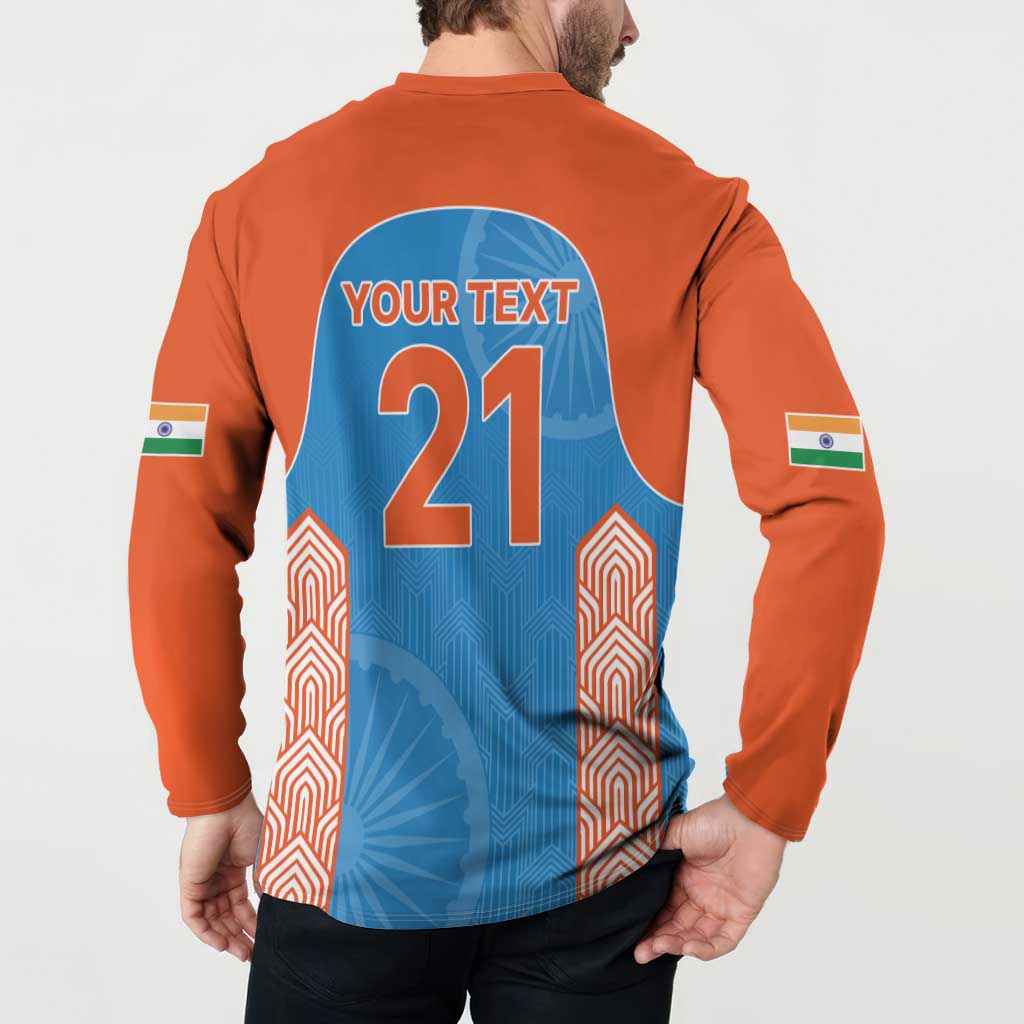 Custom India Cricket Spirit 2026 Button Sweatshirt World T20 Edition - Wonder Print Shop