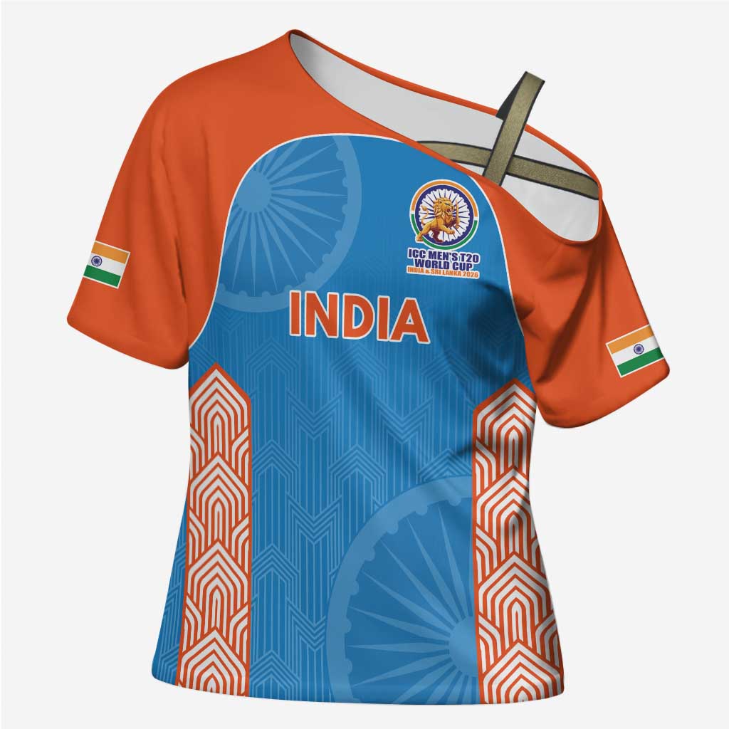 Custom India Cricket Spirit 2026 Cross Shoulder Shirt World T20 Edition - Wonder Print Shop