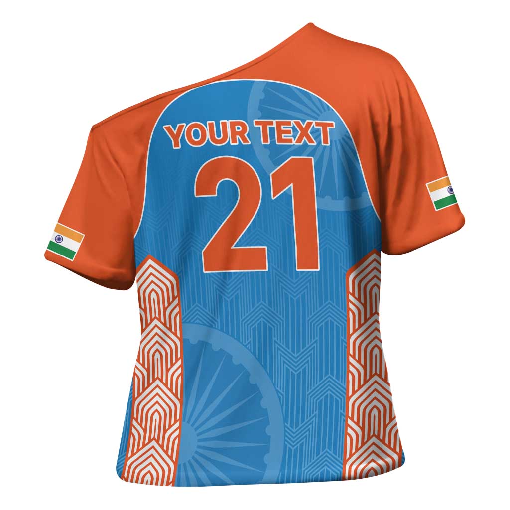 Custom India Cricket Spirit 2026 Cross Shoulder Shirt World T20 Edition - Wonder Print Shop