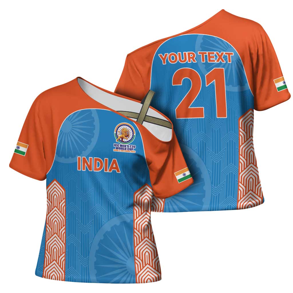 Custom India Cricket Spirit 2026 Cross Shoulder Shirt World T20 Edition - Wonder Print Shop