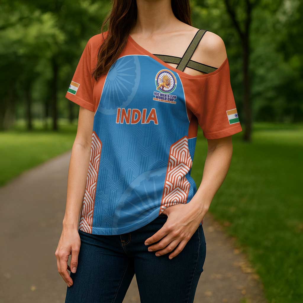 Custom India Cricket Spirit 2026 Cross Shoulder Shirt World T20 Edition - Wonder Print Shop