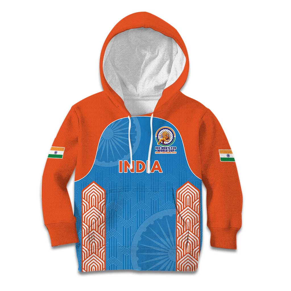 Custom India Cricket Spirit 2026 Kid Hoodie World T20 Edition - Wonder Print Shop