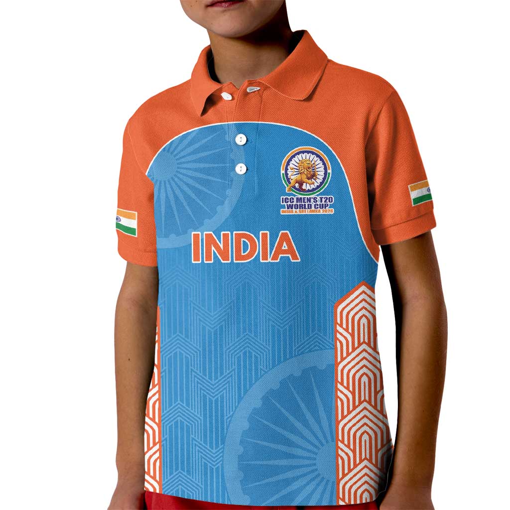 Custom India Cricket Spirit 2026 Kid Polo Shirt World T20 Edition - Wonder Print Shop