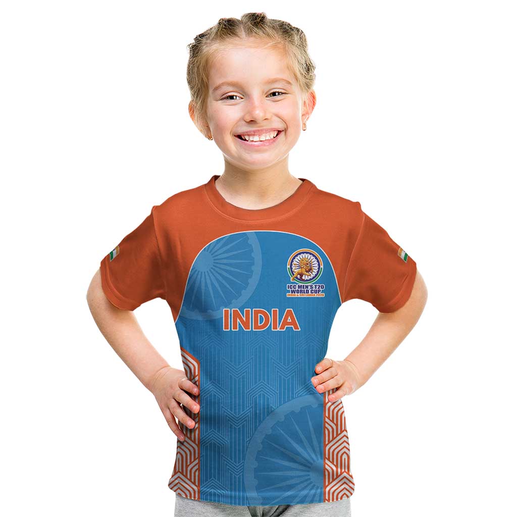 Custom India Cricket Spirit 2026 Kid T Shirt World T20 Edition - Wonder Print Shop