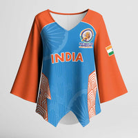 Custom India Cricket Spirit 2026 Kimono Sleeve Blouse World T20 Edition - Wonder Print Shop