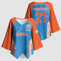 Custom India Cricket Spirit 2026 Kimono Sleeve Blouse World T20 Edition - Wonder Print Shop