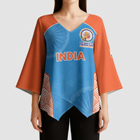 Custom India Cricket Spirit 2026 Kimono Sleeve Blouse World T20 Edition - Wonder Print Shop