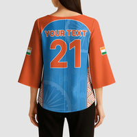 Custom India Cricket Spirit 2026 Kimono Sleeve Blouse World T20 Edition - Wonder Print Shop