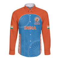 Custom India Cricket Spirit 2026 Long Sleeve Button Shirt World T20 Edition - Wonder Print Shop