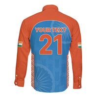 Custom India Cricket Spirit 2026 Long Sleeve Button Shirt World T20 Edition - Wonder Print Shop