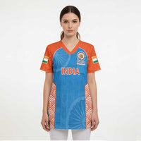 Custom India Cricket Spirit 2026 Scrub Top World T20 Edition - Wonder Print Shop
