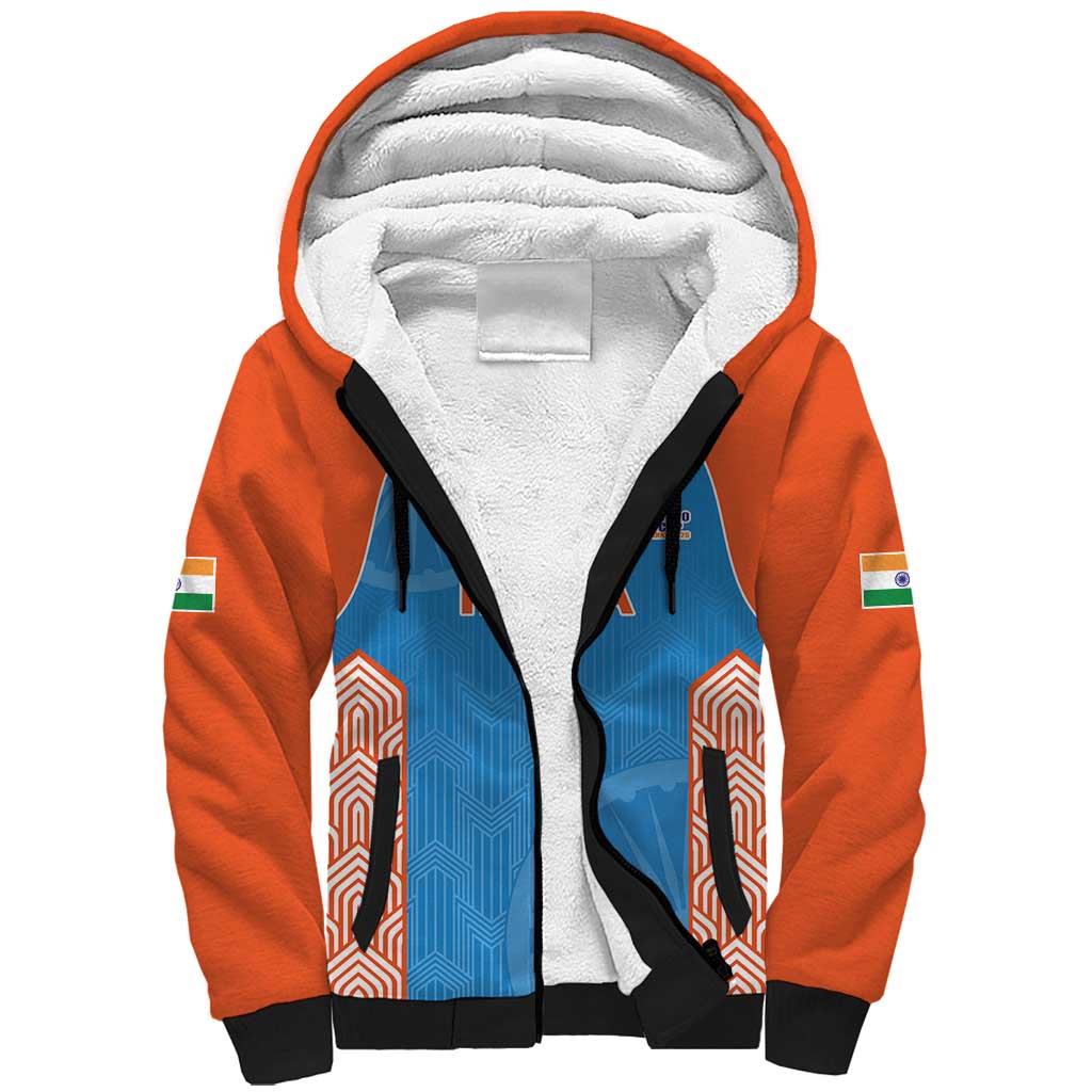 Custom India Cricket Spirit 2026 Sherpa Hoodie World T20 Edition - Wonder Print Shop
