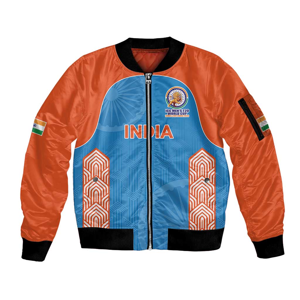 Custom India Cricket Spirit 2026 Sleeve Zip Bomber Jacket World T20 Edition - Wonder Print Shop