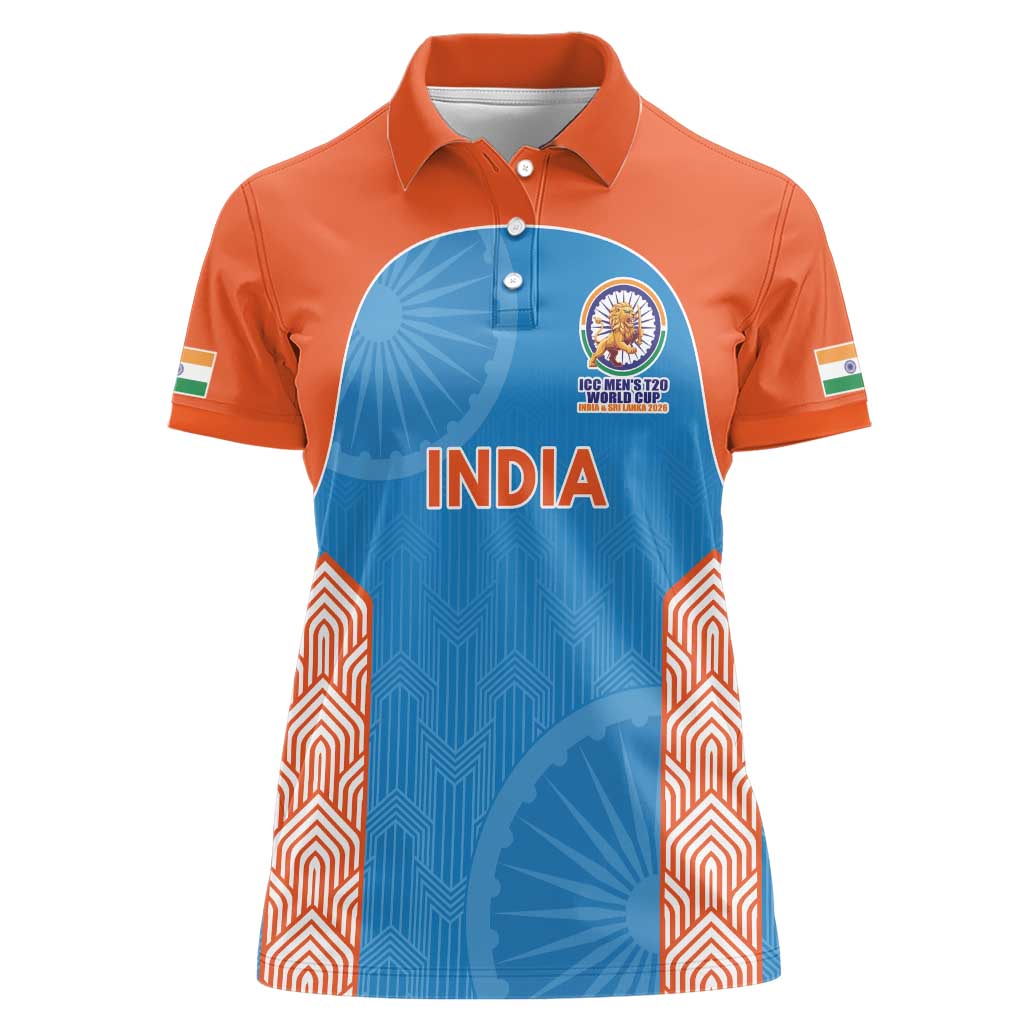 Custom India Cricket Spirit 2026 Women Polo Shirt World T20 Edition - Wonder Print Shop
