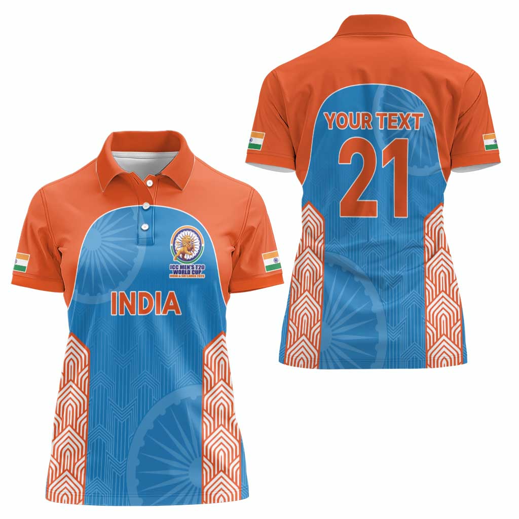Custom India Cricket Spirit 2026 Women Polo Shirt World T20 Edition - Wonder Print Shop