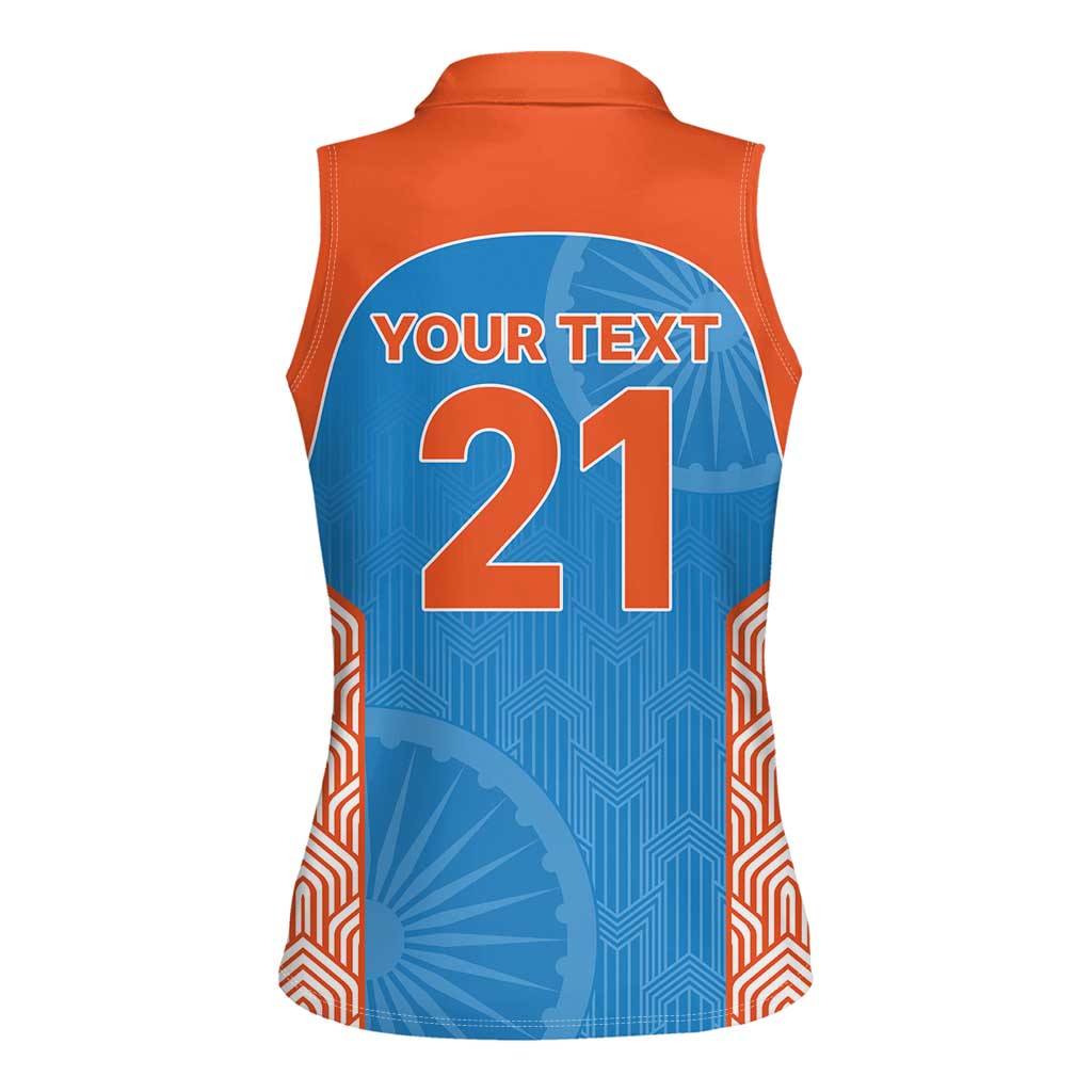 Custom India Cricket Spirit 2026 Women Sleeveless Polo Shirt World T20 Edition - Wonder Print Shop