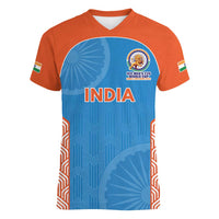 Custom India Cricket Spirit 2026 Women V-Neck T-Shirt World T20 Edition - Wonder Print Shop