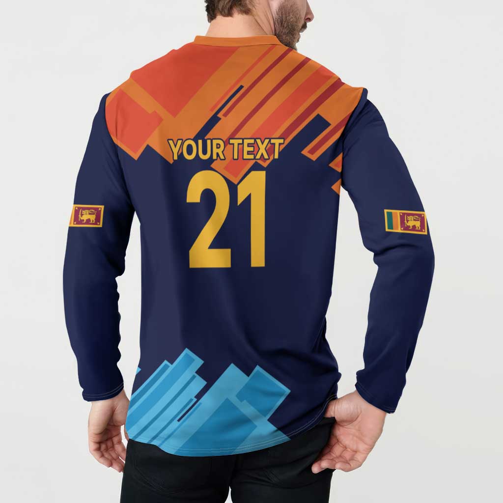 Custom Sri Lanka Cricket Spirit 2026 Button Sweatshirt World T20 Edition - Wonder Print Shop