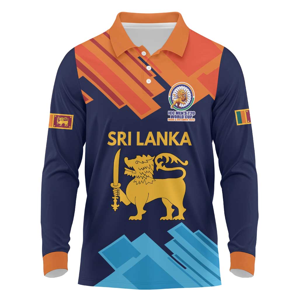 Custom Sri Lanka Cricket Spirit 2026 Long Sleeve Polo Shirt World T20 Edition - Wonder Print Shop