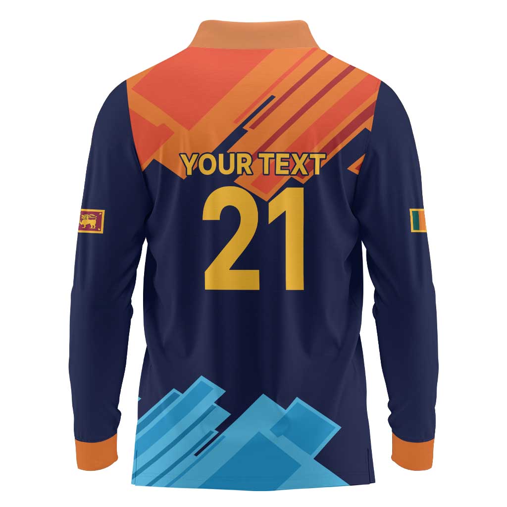 Custom Sri Lanka Cricket Spirit 2026 Long Sleeve Polo Shirt World T20 Edition - Wonder Print Shop