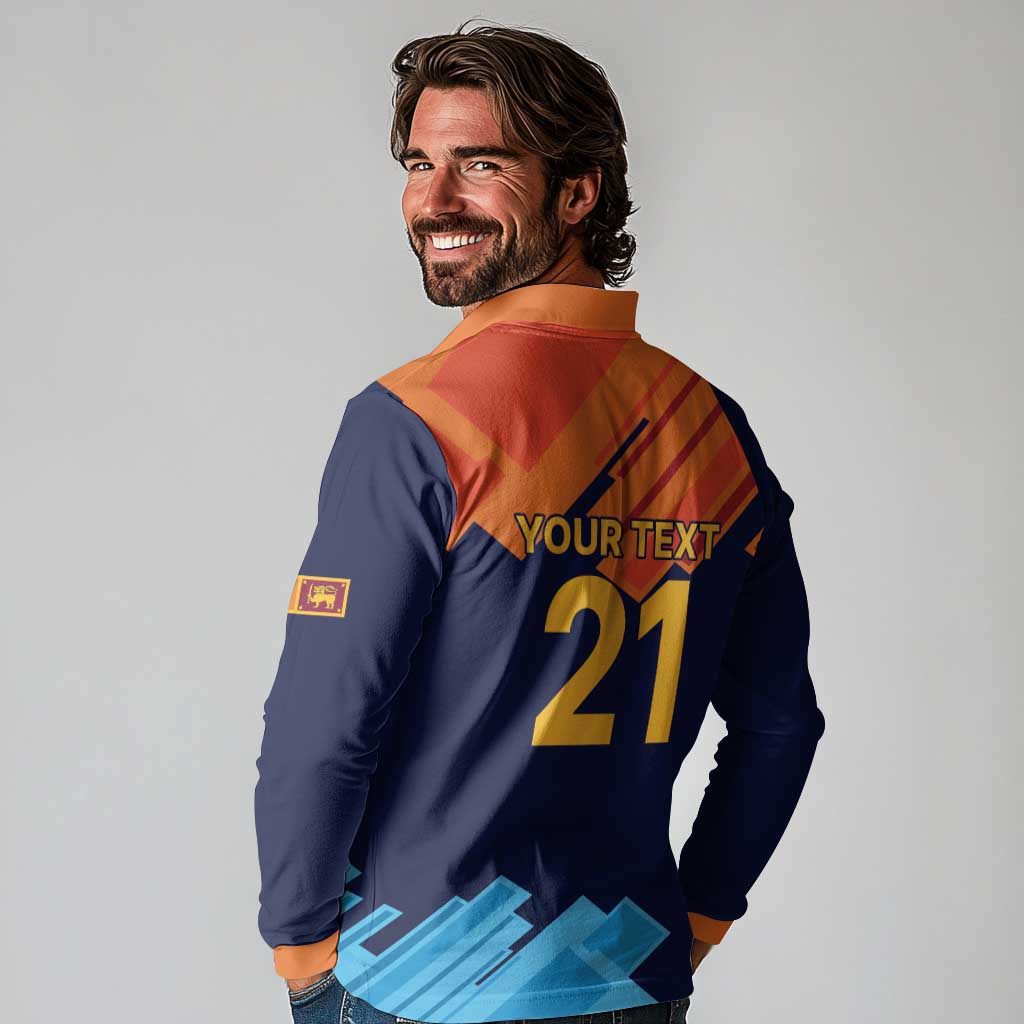 Custom Sri Lanka Cricket Spirit 2026 Long Sleeve Polo Shirt World T20 Edition - Wonder Print Shop