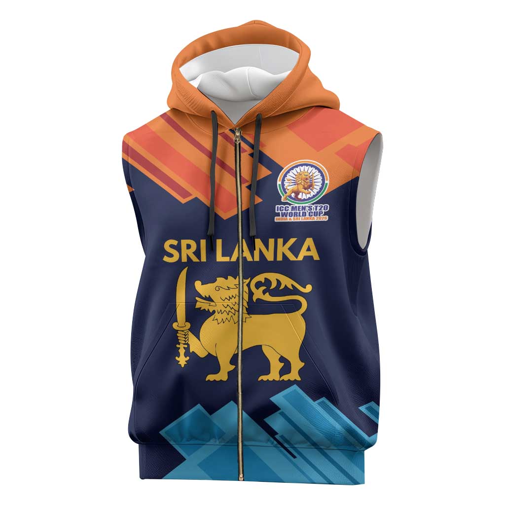Custom Sri Lanka Cricket Spirit 2026 Sleeveless Zip Hoodie World T20 Edition - Wonder Print Shop