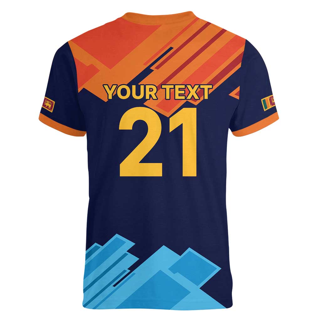 Custom Sri Lanka Cricket Spirit 2026 Women V-Neck T-Shirt World T20 Edition - Wonder Print Shop