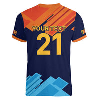 Custom Sri Lanka Cricket Spirit 2026 Women V-Neck T-Shirt World T20 Edition - Wonder Print Shop