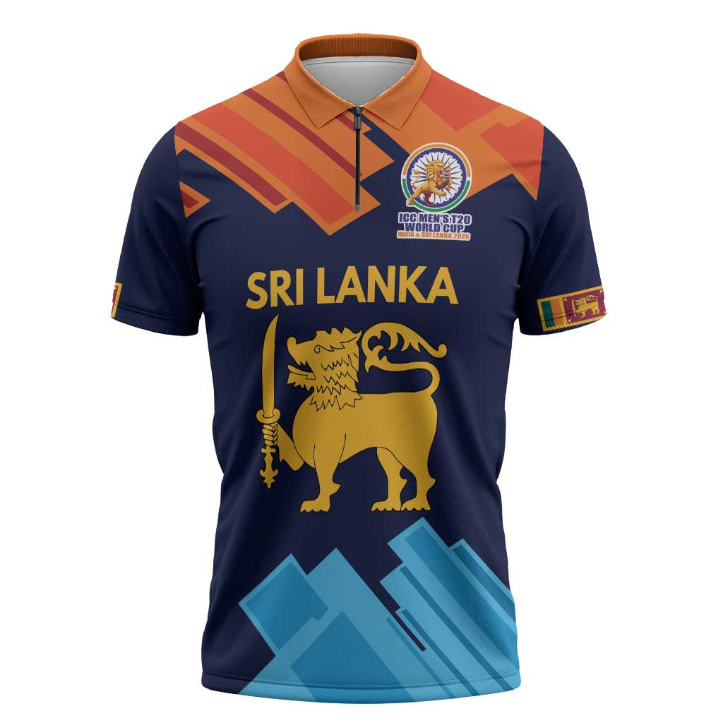 Custom Sri Lanka Cricket Spirit 2026 Zipper Polo Shirt World T20 Edition - Wonder Print Shop