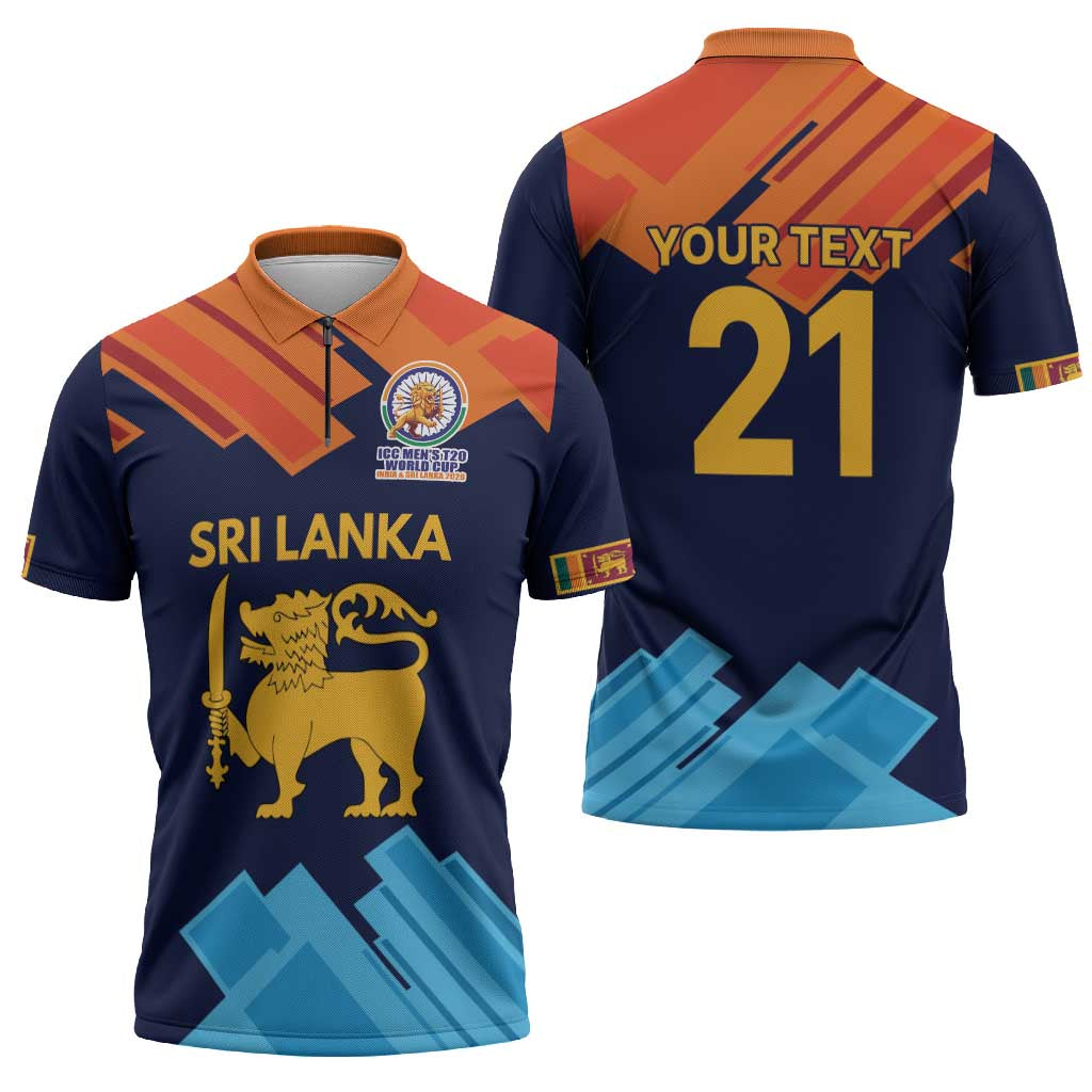 Custom Sri Lanka Cricket Spirit 2026 Zipper Polo Shirt World T20 Edition - Wonder Print Shop