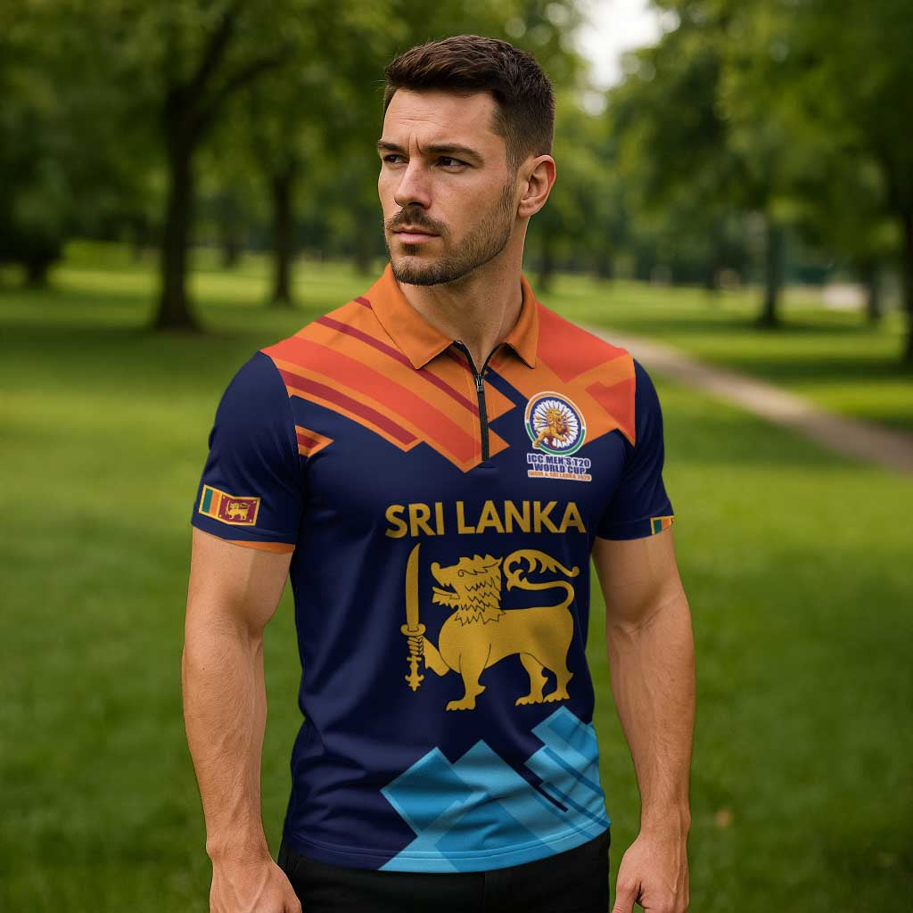 Custom Sri Lanka Cricket Spirit 2026 Zipper Polo Shirt World T20 Edition - Wonder Print Shop