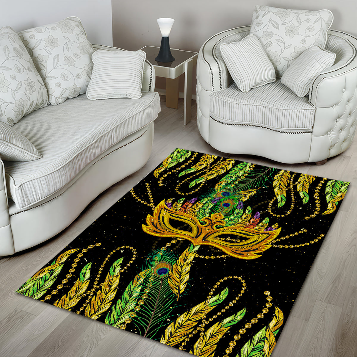 Feather Mask Mardi Gras Area Rug LT9 - Wonder Print Shop