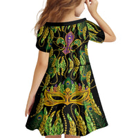 Feather Mask Mardi Gras Family Matching Long Sleeve Bodycon Dress and Hawaiian Shirt LT9 - Wonder Print Shop