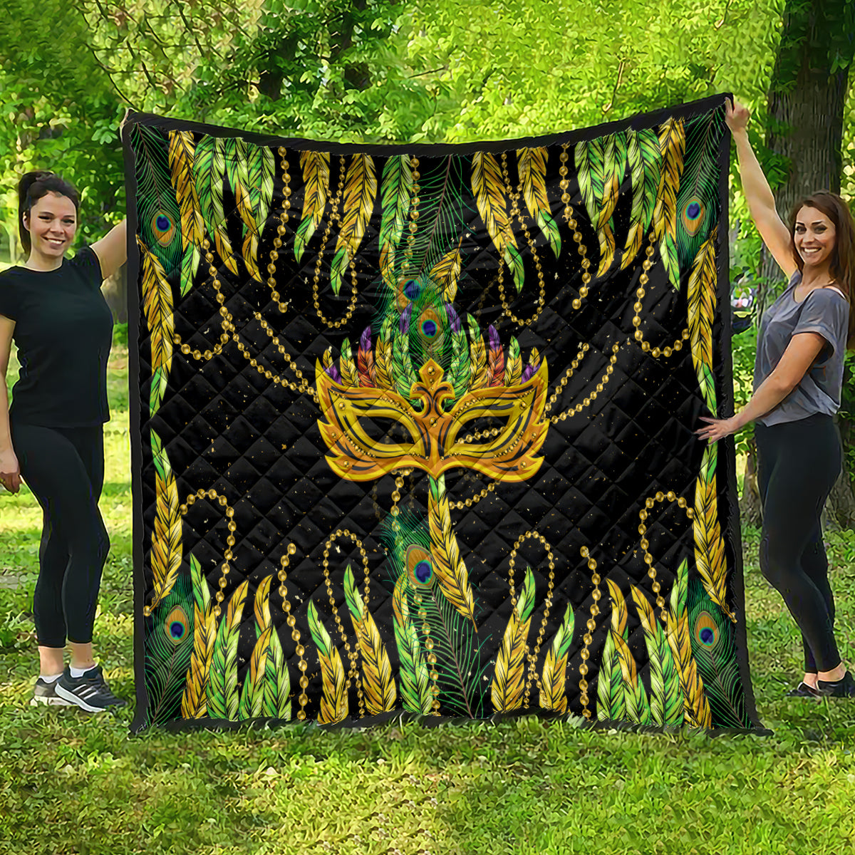 Feather Mask Mardi Gras Quilt - Wonder Print Shop