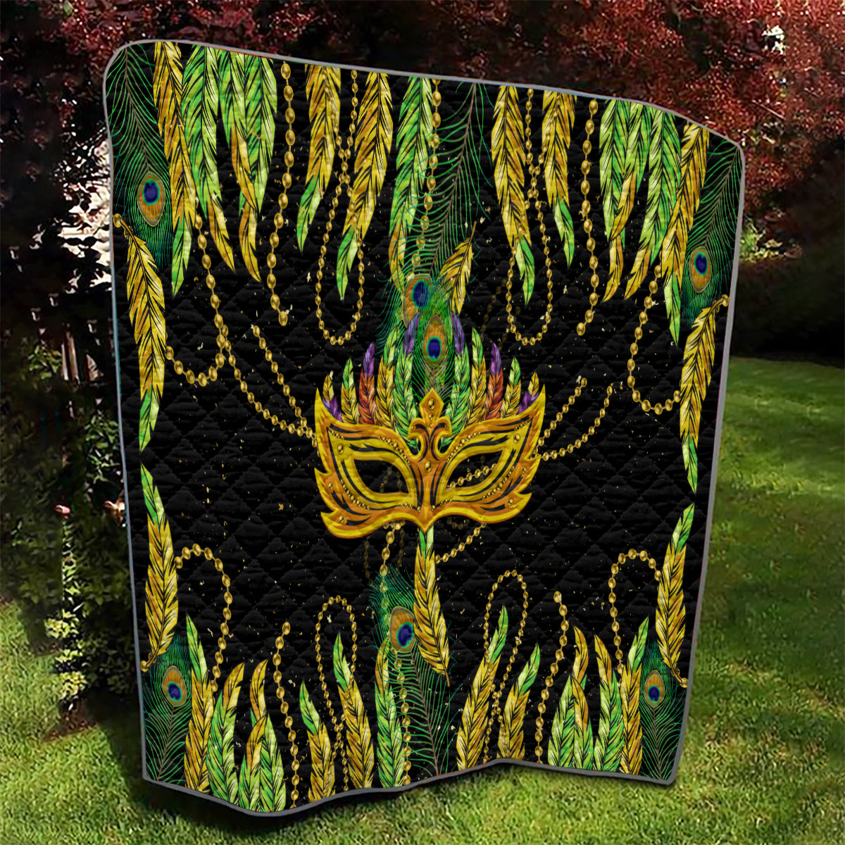 Feather Mask Mardi Gras Quilt - Wonder Print Shop