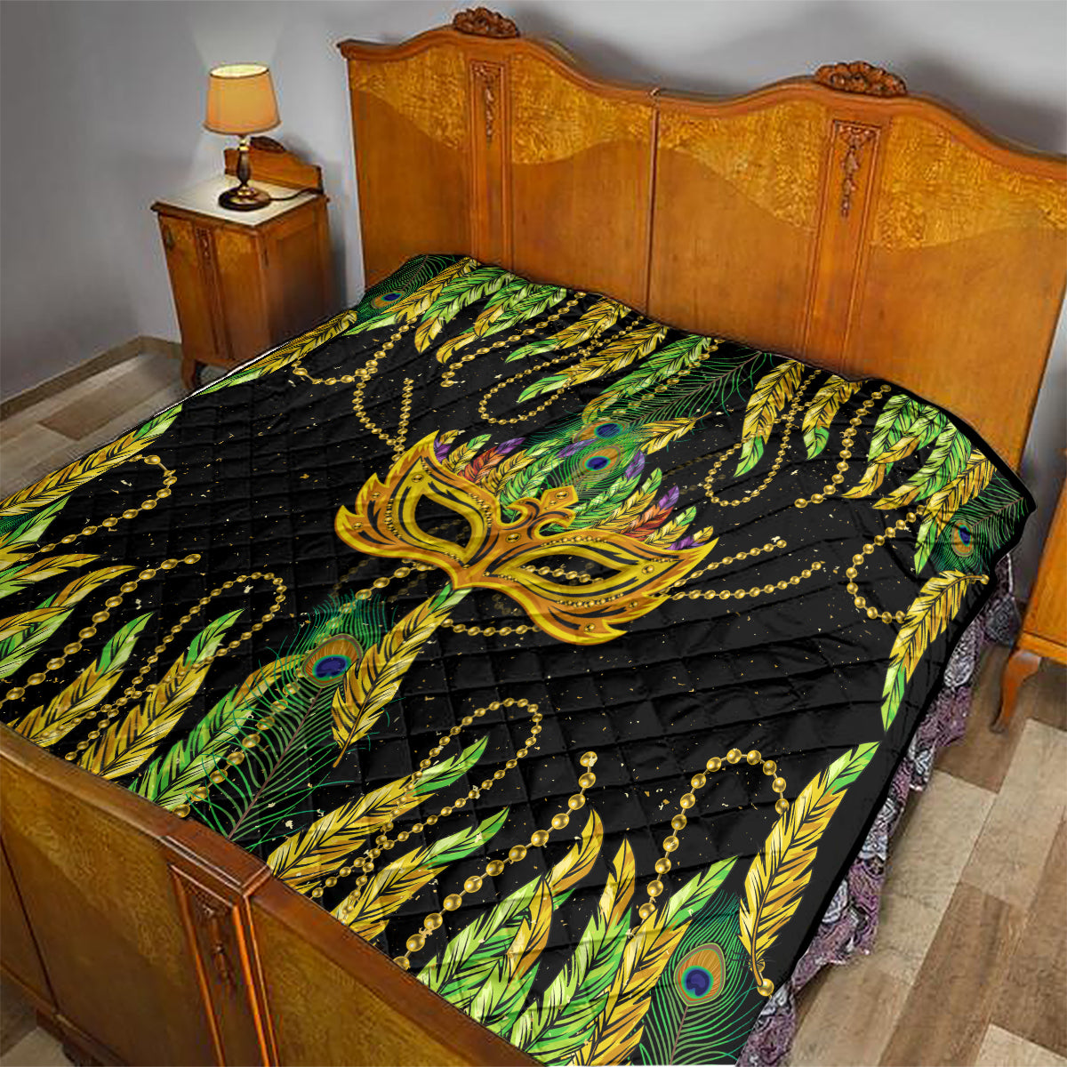 Feather Mask Mardi Gras Quilt - Wonder Print Shop