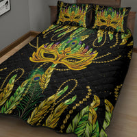 Feather Mask Mardi Gras Quilt Bed Set - Wonder Print Shop
