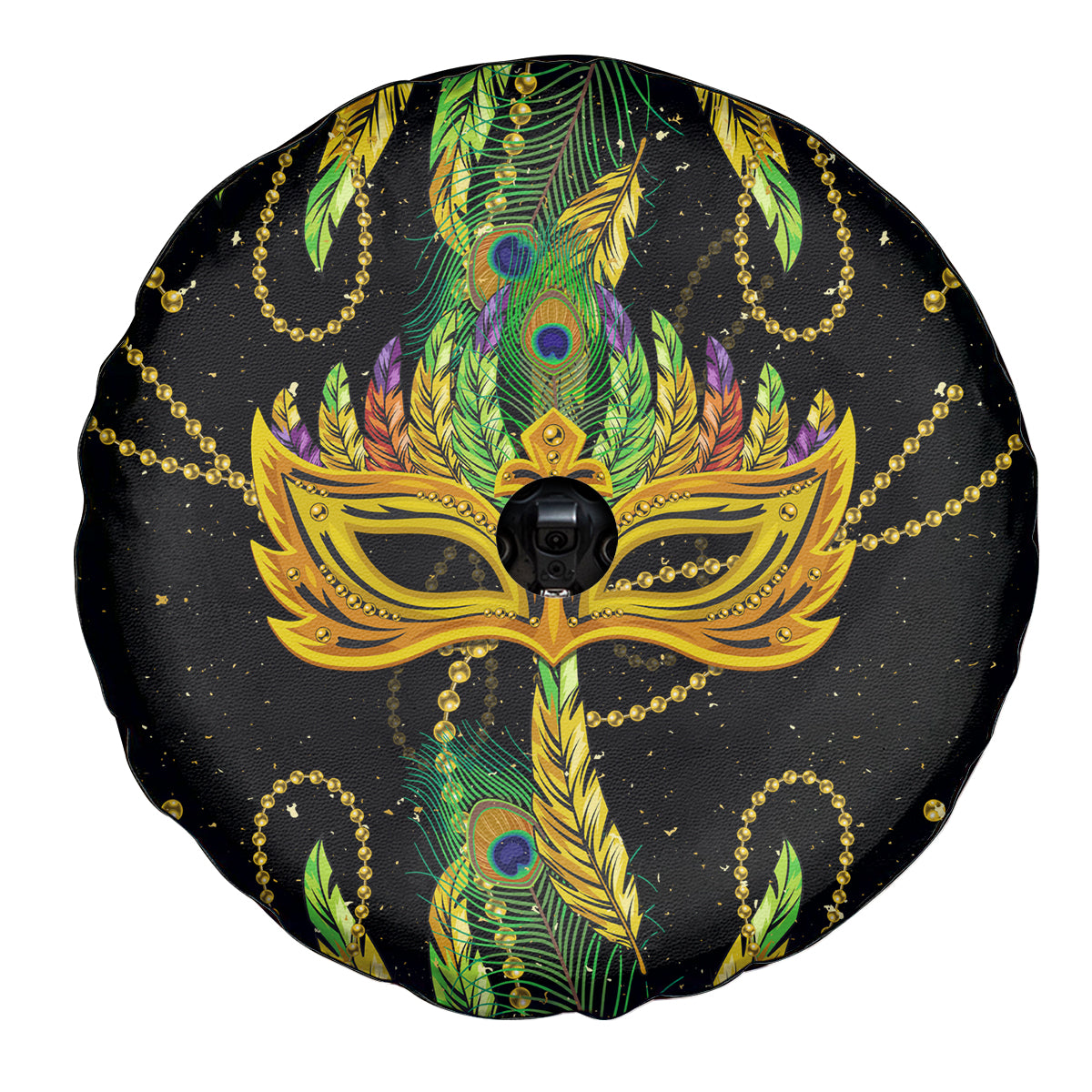 Feather Mask Mardi Gras Spare Tire Cover - Wonder Print Shop