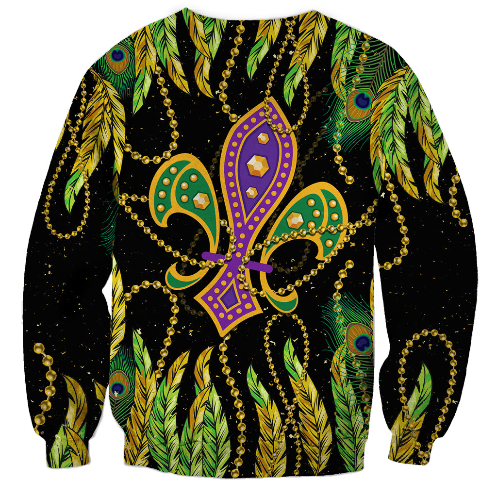 Feather Mask Mardi Gras Sweatshirt - Wonder Print Shop