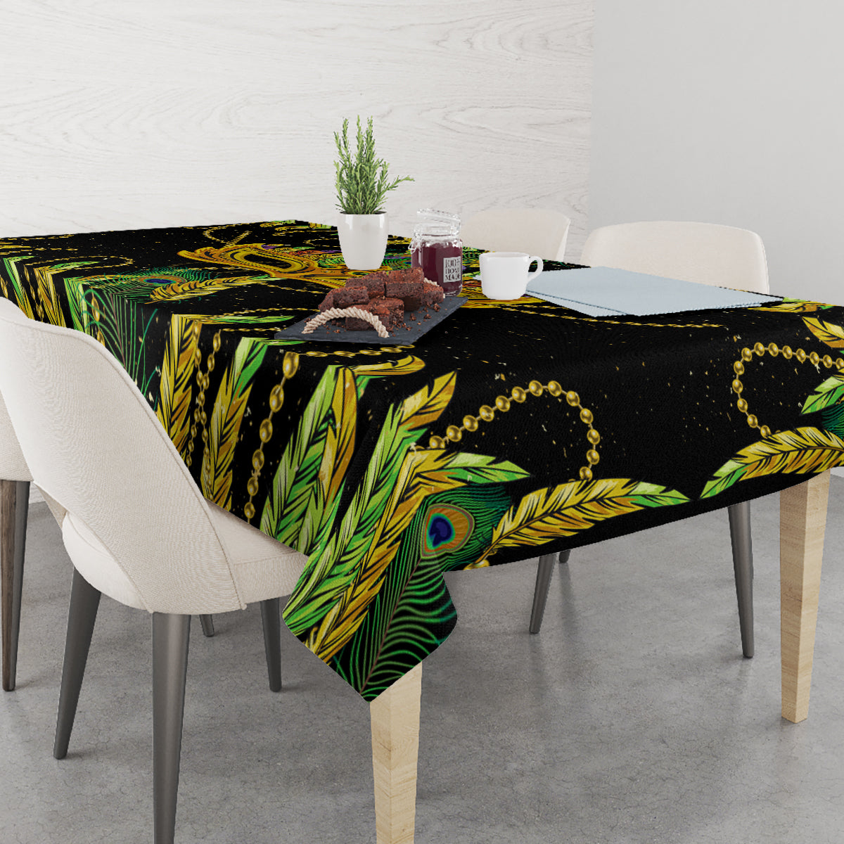 Feather Mask Mardi Gras Tablecloth - Wonder Print Shop
