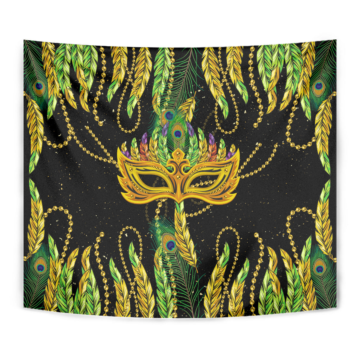 Feather Mask Mardi Gras Tapestry - Wonder Print Shop