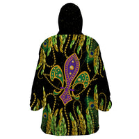 Feather Mask Mardi Gras Wearable Blanket Hoodie - Wonder Print Shop