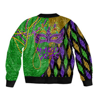 Peace Love Mardi Gras Bomber Jacket Carnival Masks With Feathers LT9 - Wonder Print Shop